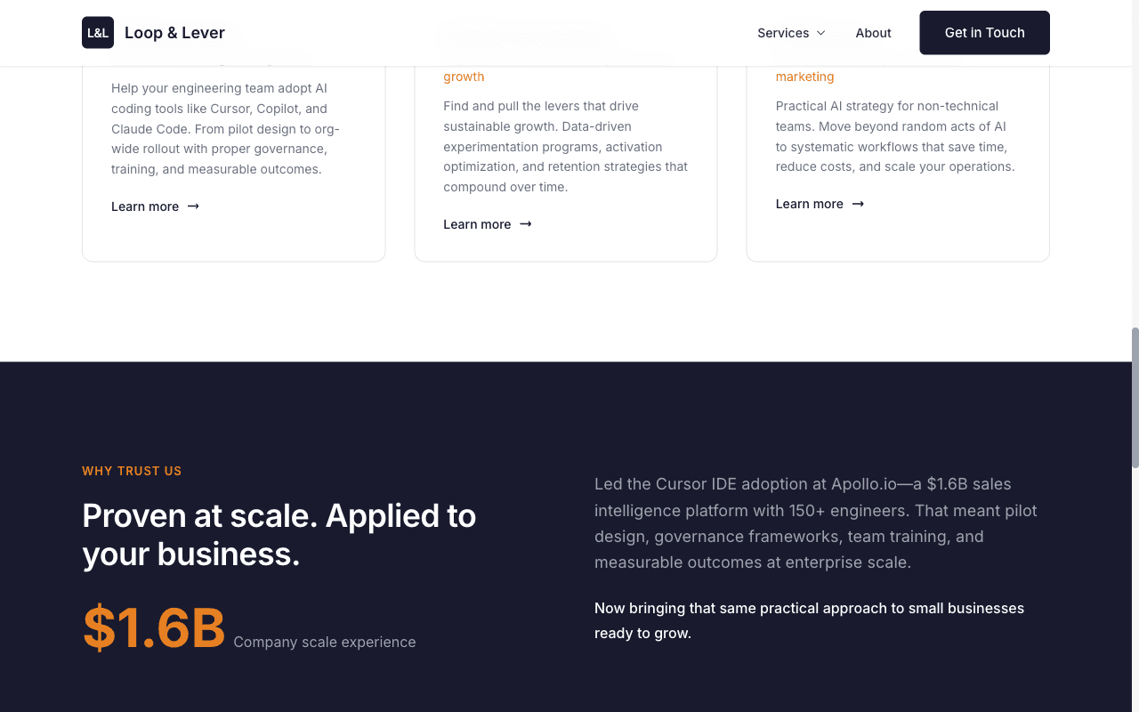Loop & Lever website screenshot